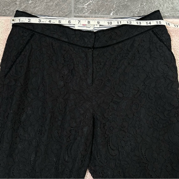 Vineyard Vines Black Lace Taper Leg Dress Pants Size 6 Mid Rise - Picture 5 of 11